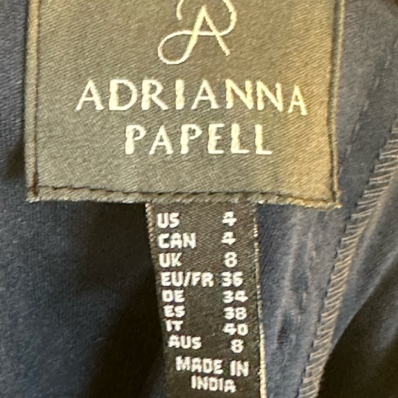 Adrianna Papell Navy Sequin Top Flowy Tulle Full Skirt Maxi Gown/ Dress, Size 4 - Picture 5 of 12